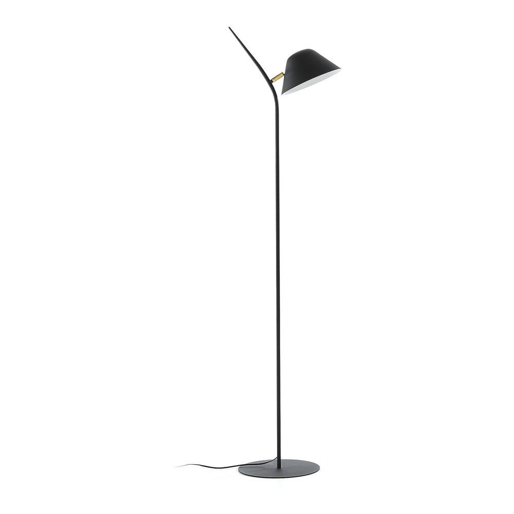 Fekete állólámpa fém búrával (magasság 152 cm) Aurelia – Kave Home