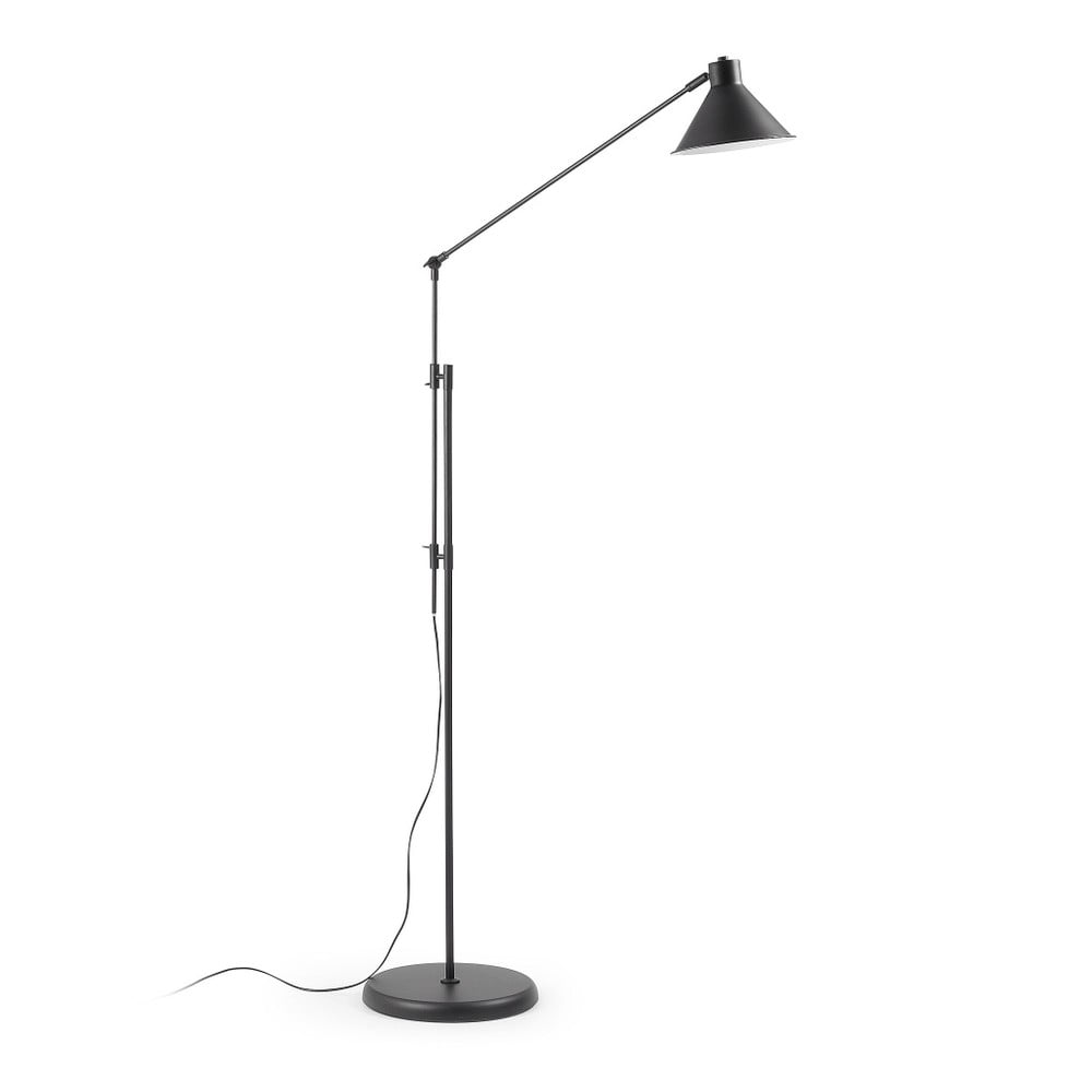 Fekete állólámpa fém búrával (magasság 220 cm) Dione – Kave Home
