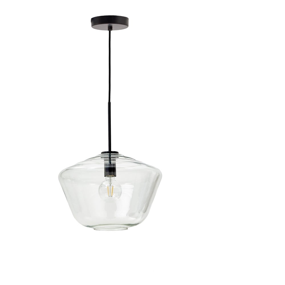 Fekete függőlámpa üveg búrával ø 34 cm Mao – Kave Home