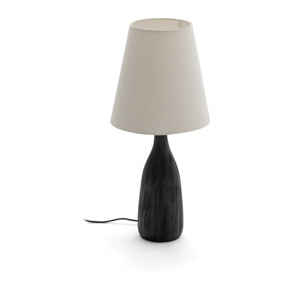 Fekete-krémszínű asztali lámpa textil búrával (magasság 56 cm) Luvia – Kave Home