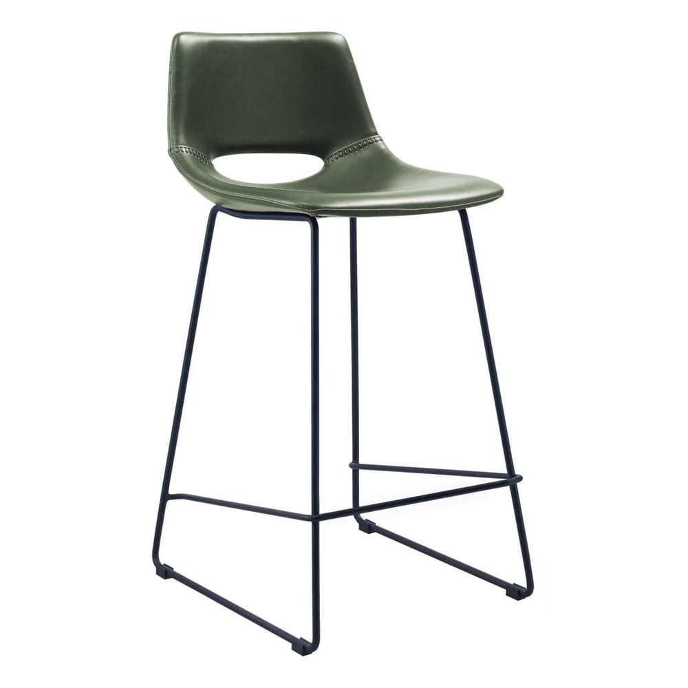 Khaki bőrutánzat bárszék (ülésmagasság 65 cm) Zahara – Kave Home
