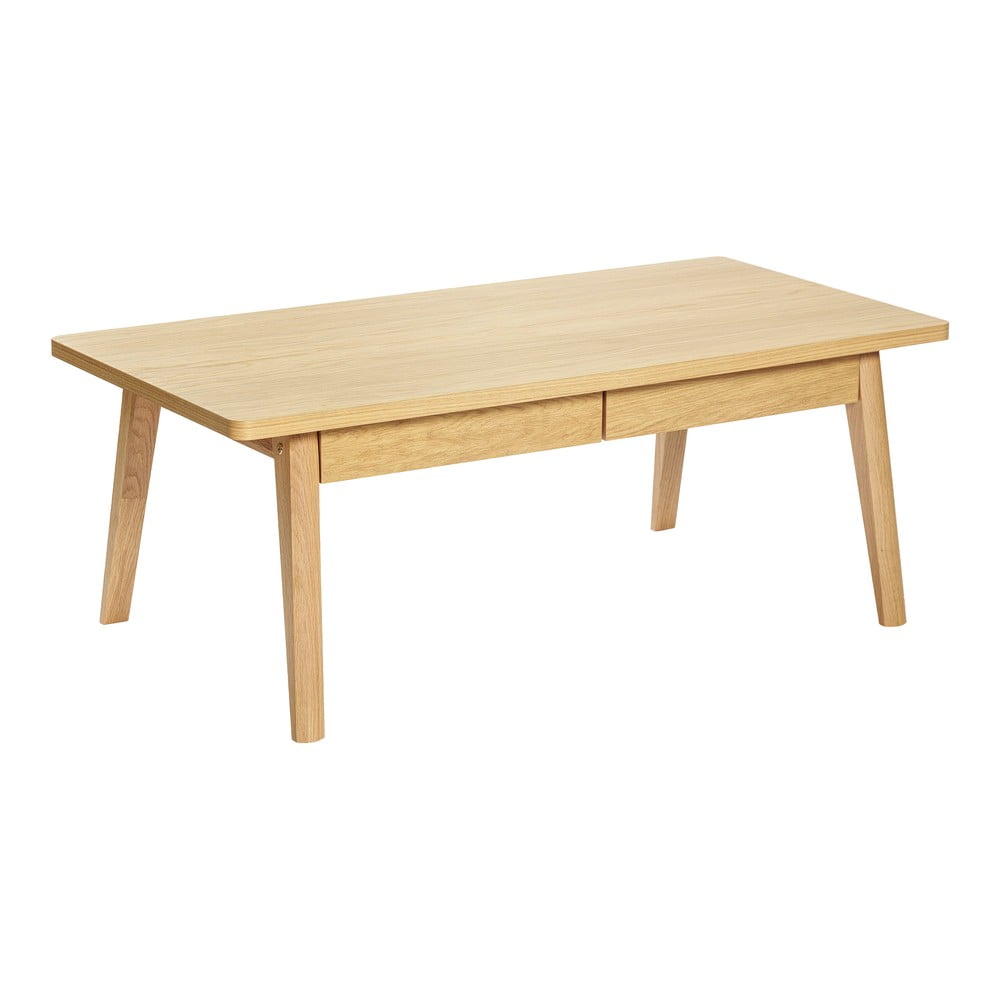 Natúr színű dohányzóasztal tölgyfa dekorral 60x120 cm Nice – Woodman