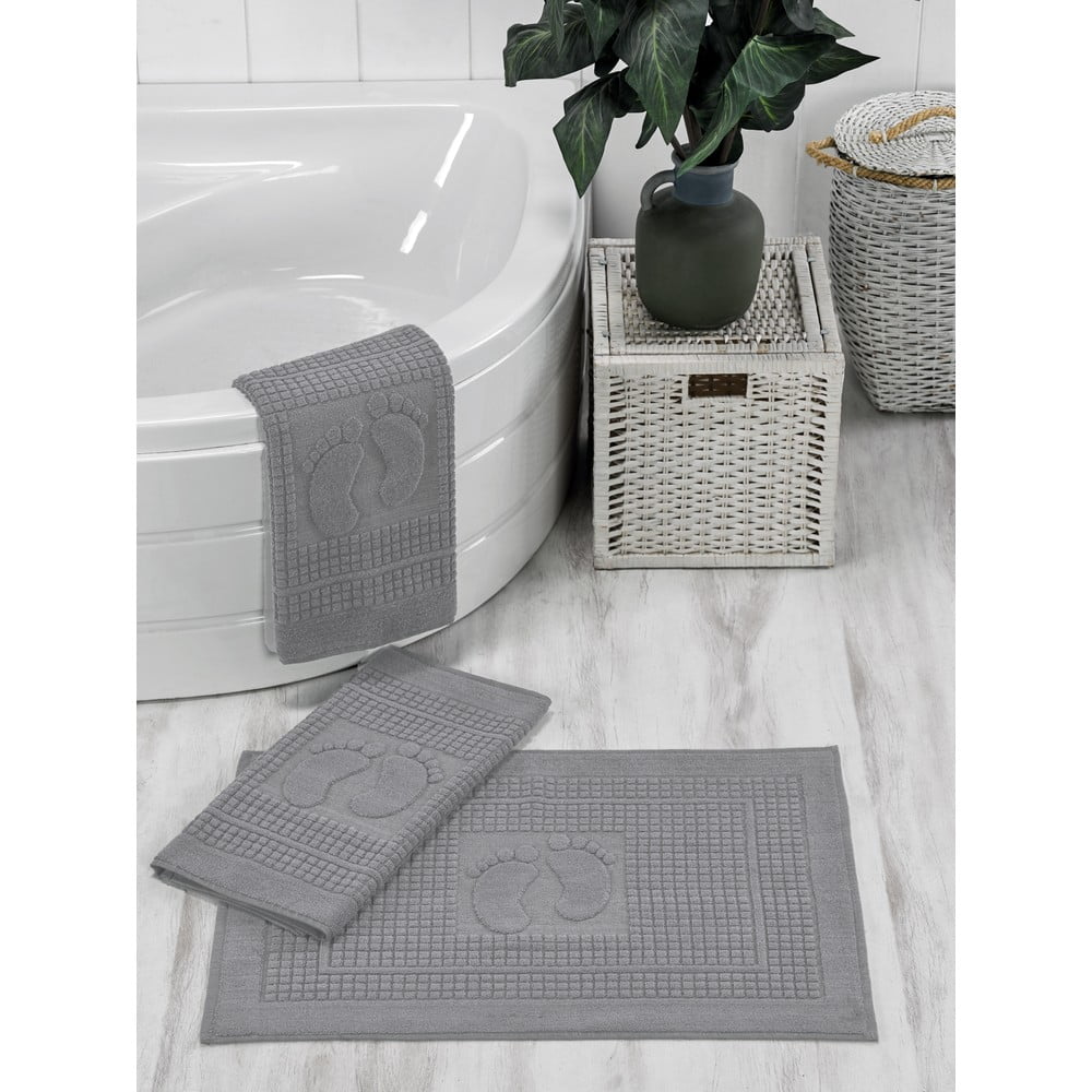Szürke fürdőszobai kilépő szett 3 db-os 50x70 cm – Mila Home