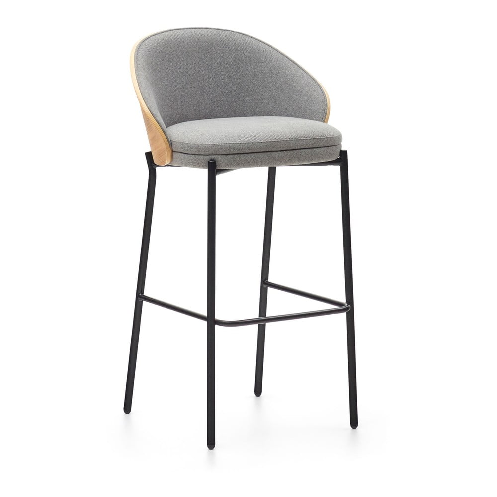 Szürke-natúr színű bárszék (ülésmagasság 77 cm) Eamy – Kave Home