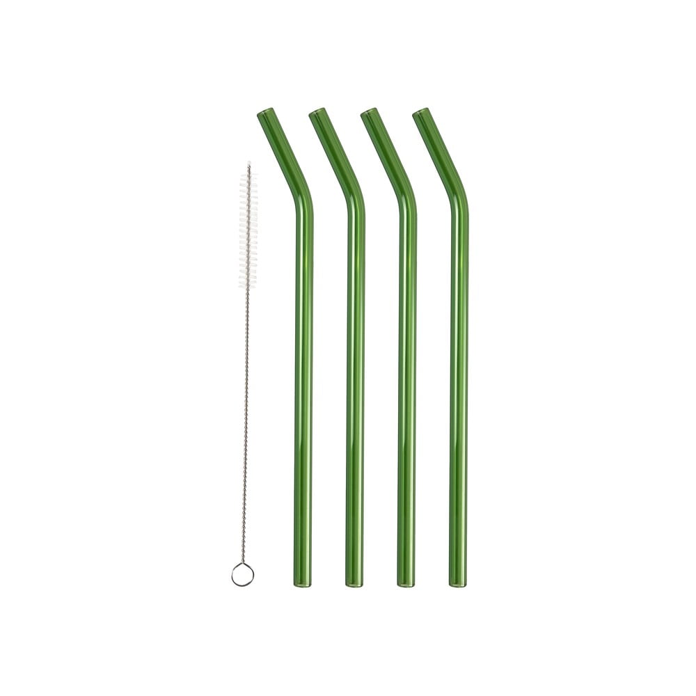 Üveg szívószál készlet 4 db-os tisztítókefével – Lyngby Glas
