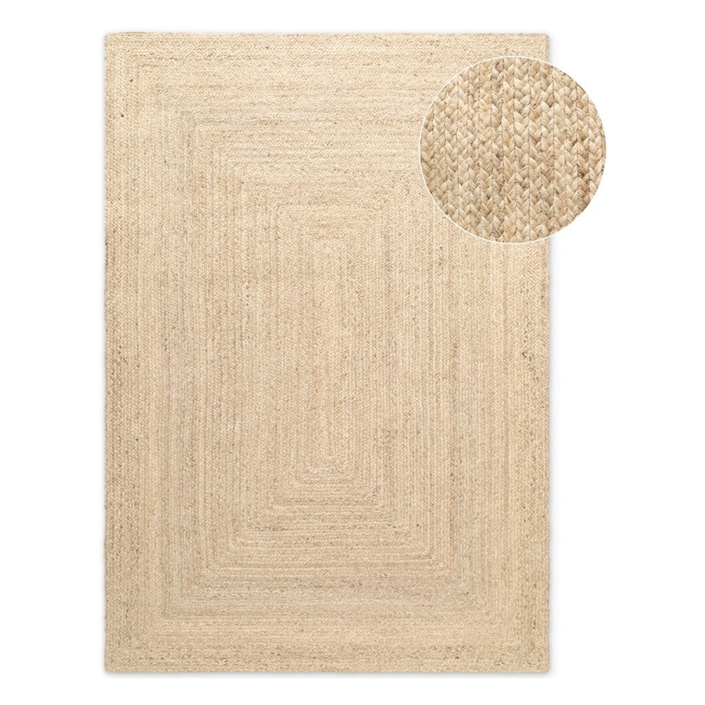 Világos natúr színű kétoldalas-kézi szövésű juta szőnyeg 160x230 cm Sharmila Natural White – Hanse Home