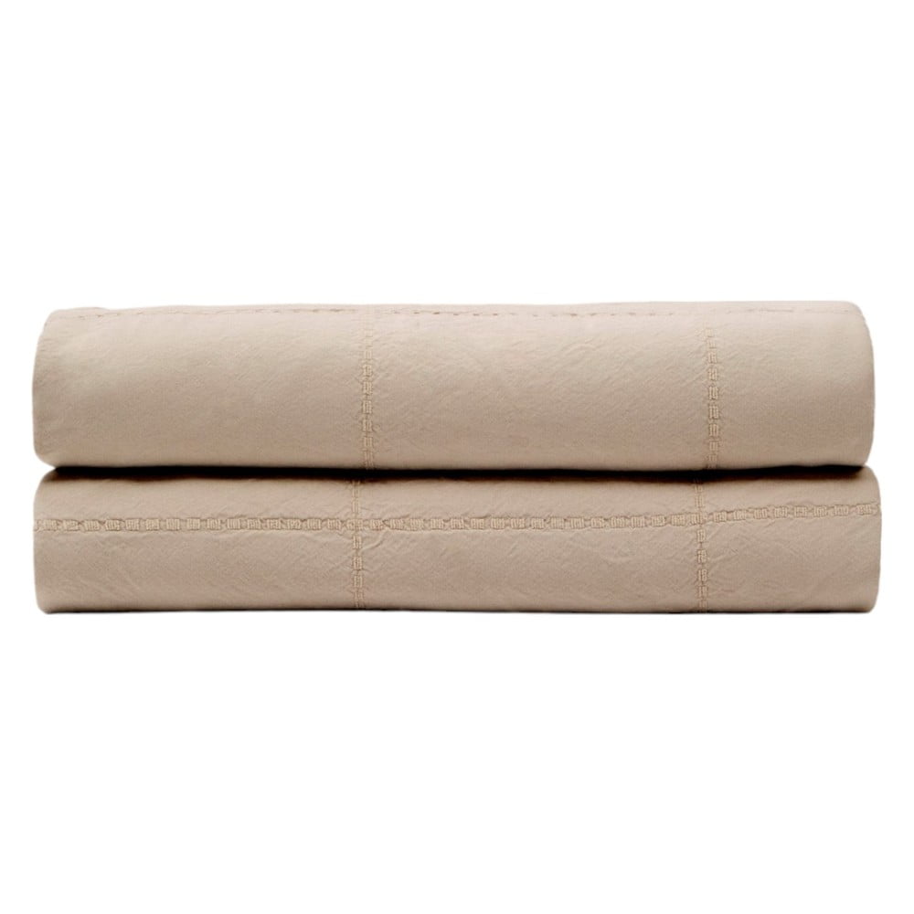 Világosbarna pamut steppelt ágytakaró 180x260 cm Isor – Kave Home