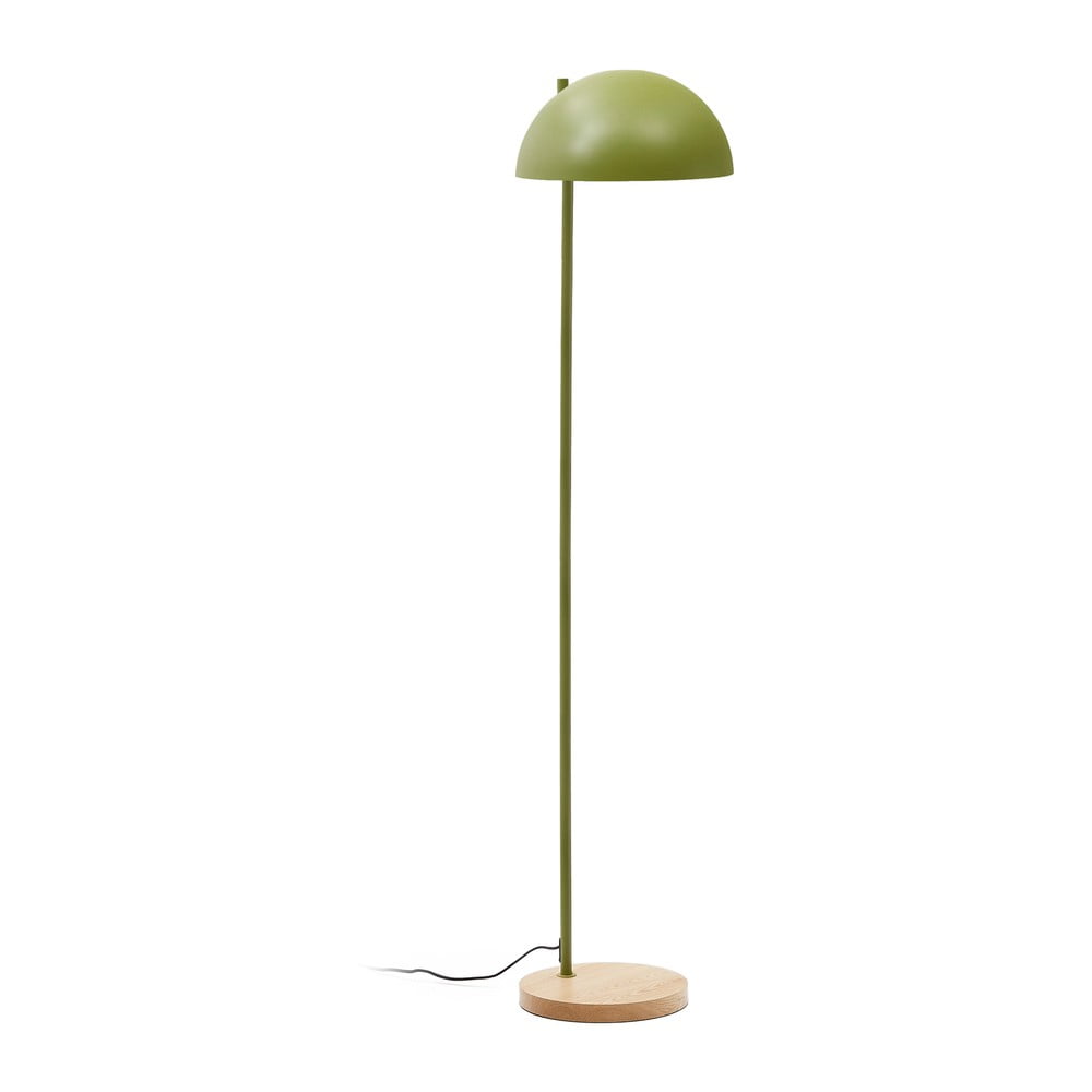 Zöld-natúr színű állólámpa fém búrával (magasság 150 cm) Catlar – Kave Home