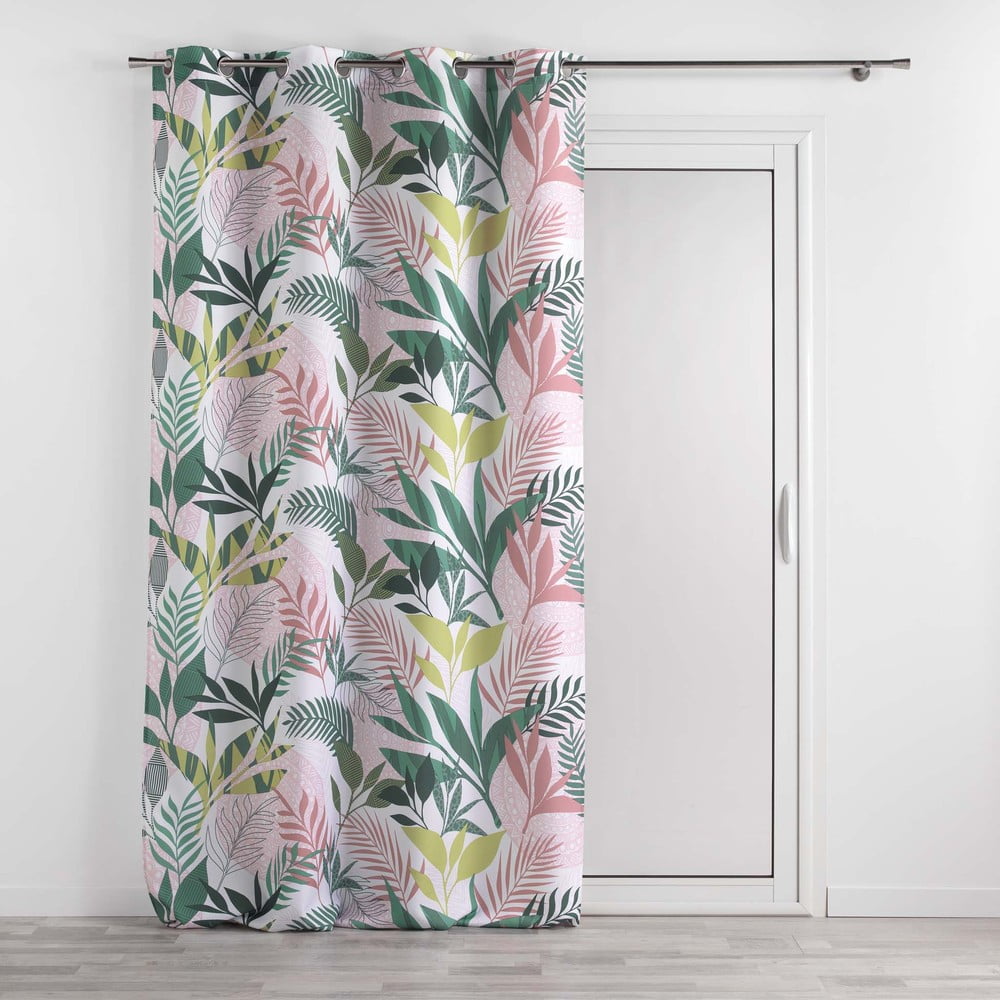 Zöld-rózsaszín függöny 140x260 cm Assana – douceur d'intérieur