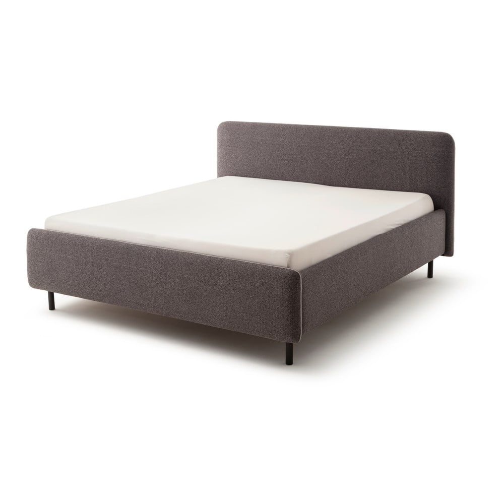 Antracitszürke kárpitozott franciaágy ágyrács nélkül 180x200 cm Primo – Meise Möbel
