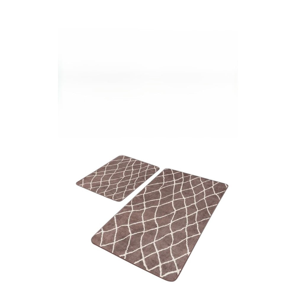 Barna bársony fürdőszobai kilépő szett 2 db-os 60x100 cm – Mila Home