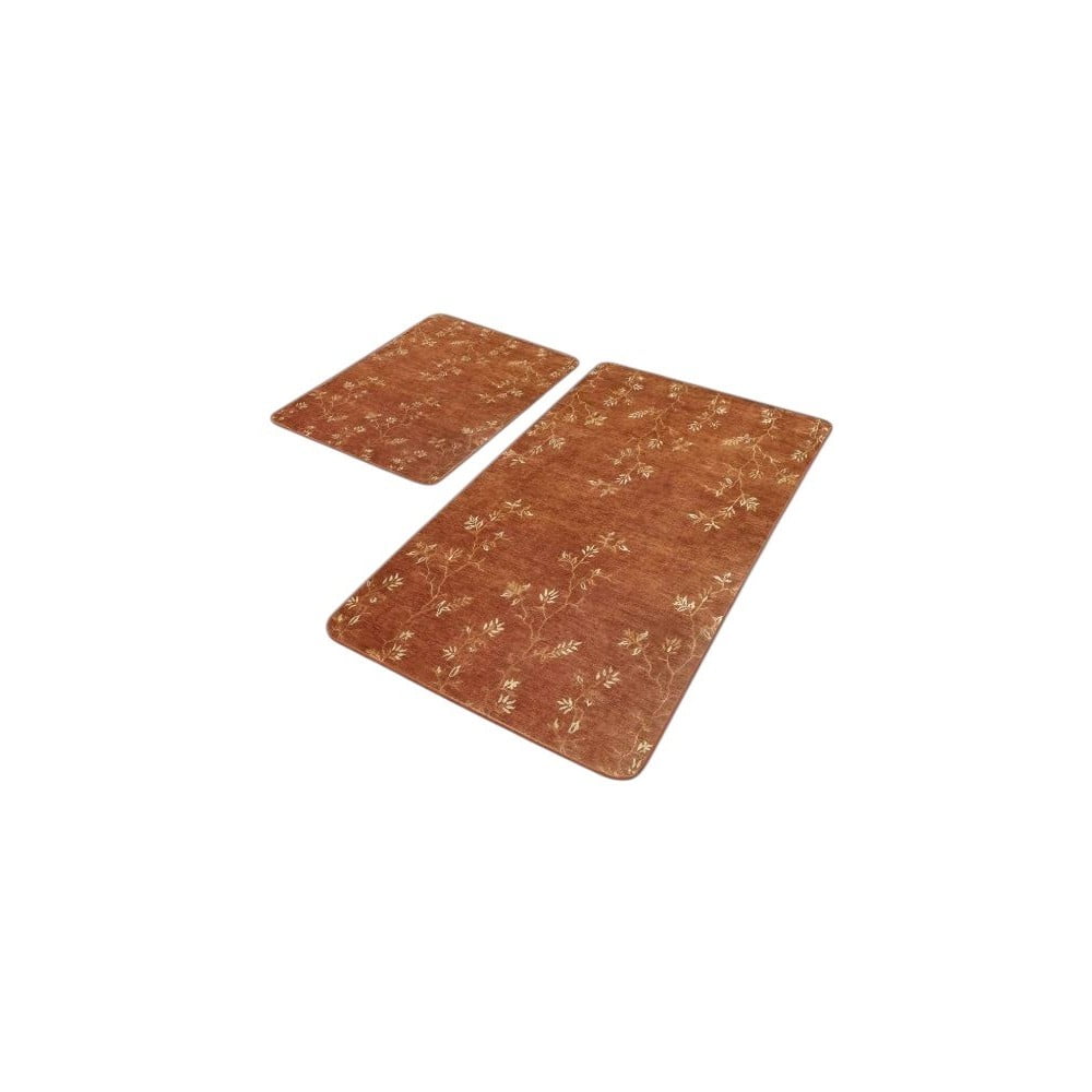 Barna bársony fürdőszobai kilépő szett 2 db-os 60x100 cm – Mila Home