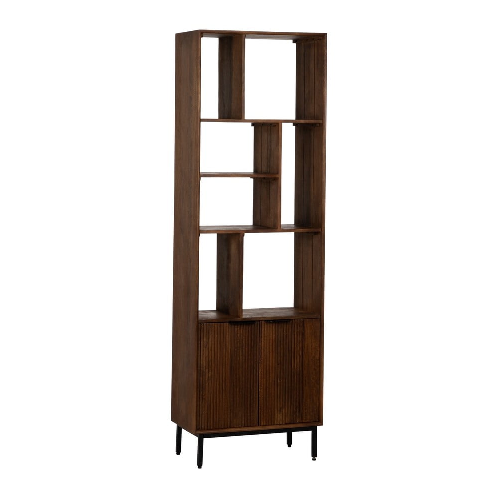 Barna mangófa könyvespolc 60x190x30 cm Sagara – Ixia