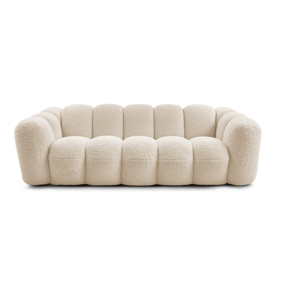 Bézs buklé kanapé 232 cm Hippolyte – Bobochic Paris