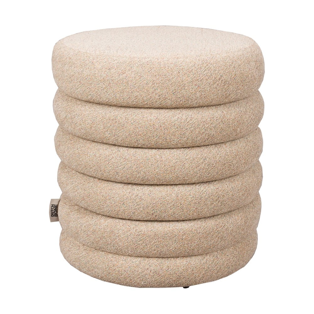 Bézs buklé puff Fern – Dutchbone