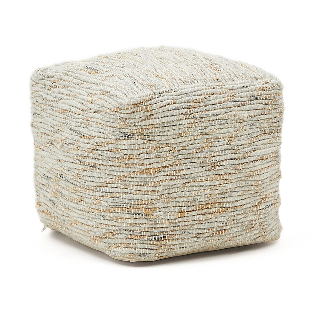 Bézs gyapjú puff Selise – Kave Home