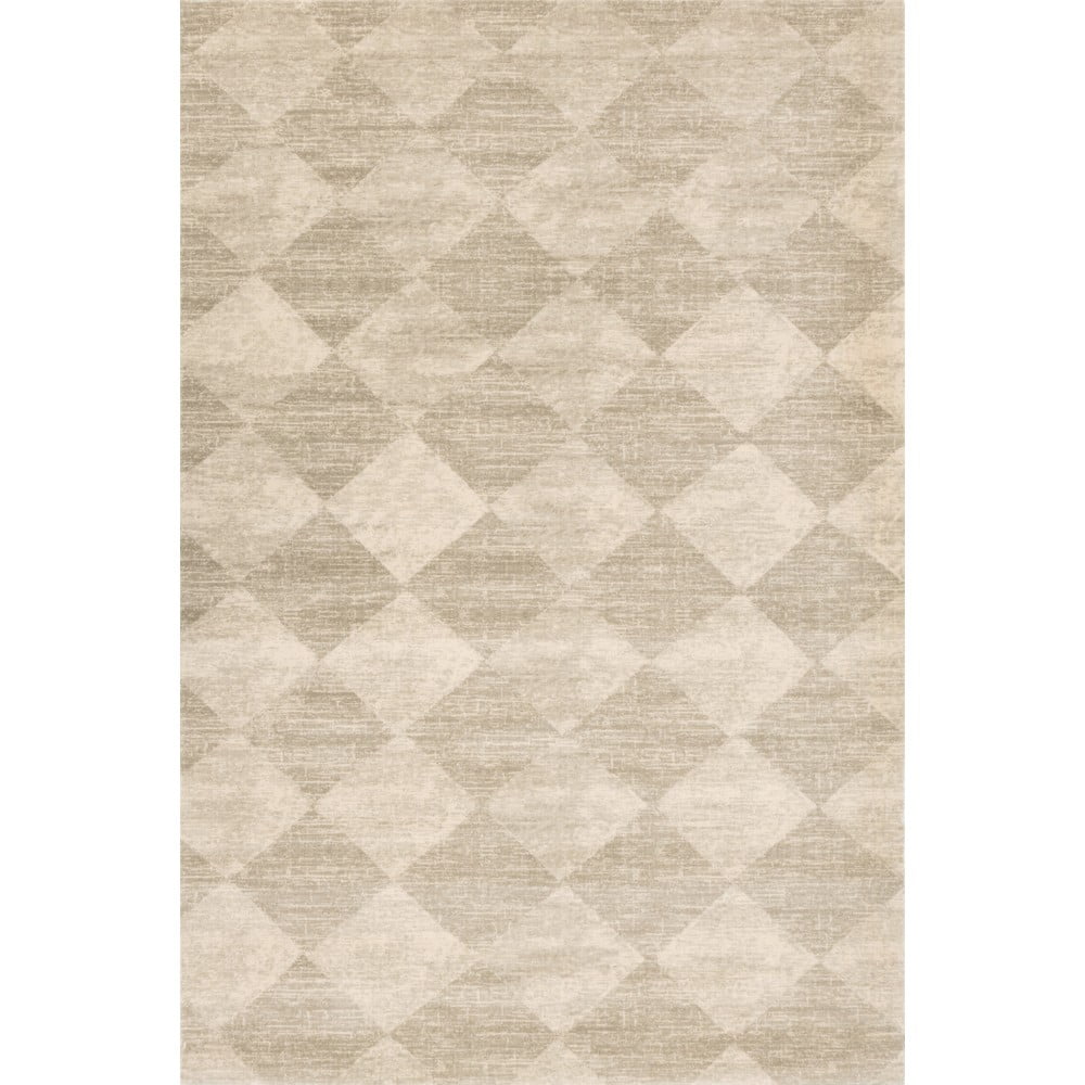 Bézs gyapjú szőnyeg 160x240 cm Agnus Checkered – Agnella