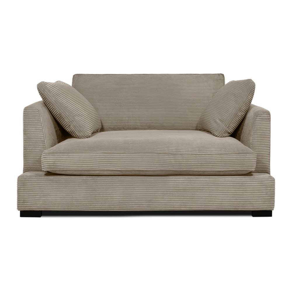 Bézs kordbársony kanapé 132 cm Mobby – Scandic