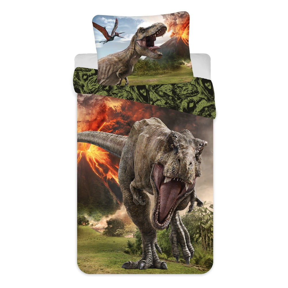 Egyszemélyes pamut gyerek ágyneműhuzat 140x200 cm Jurassic World "Volcano" – Jerry Fabrics