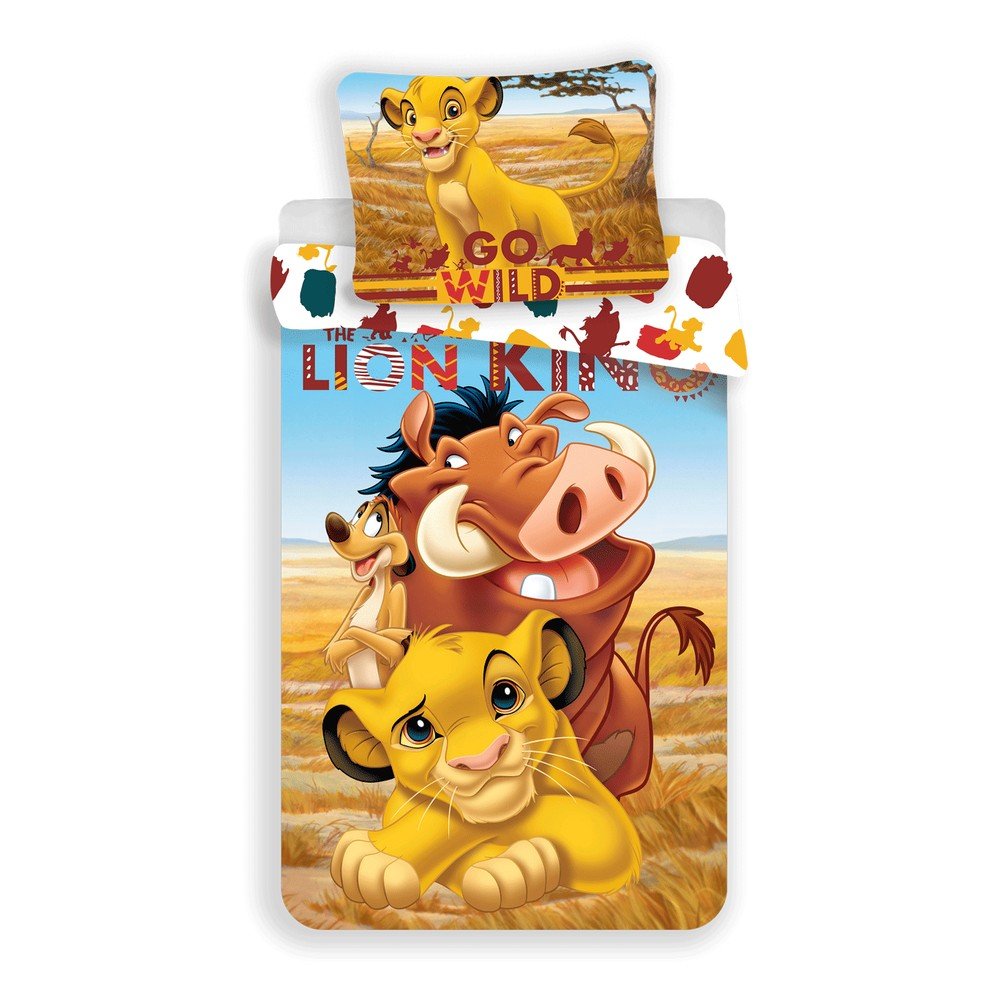 Egyszemélyes pamut gyerek ágyneműhuzat 140x200 cm Lion King – Jerry Fabrics
