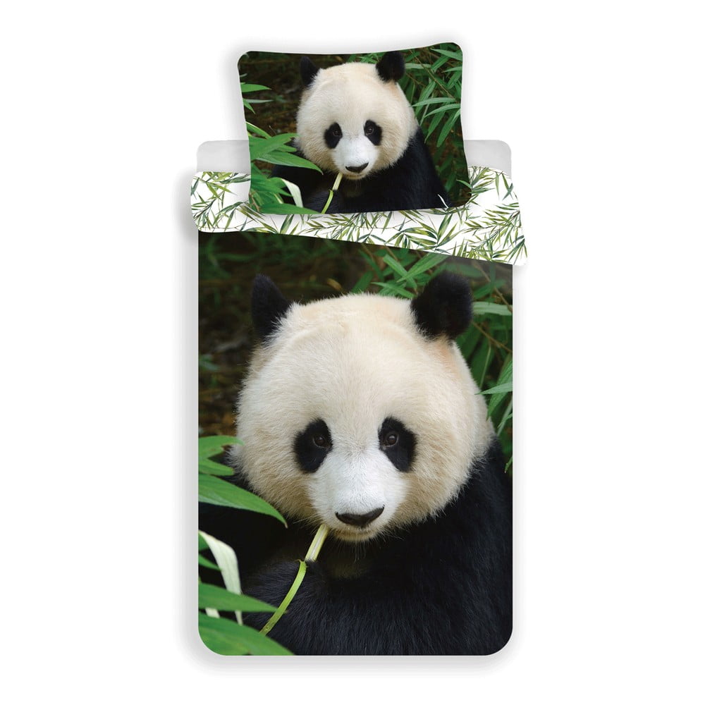 Egyszemélyes pamut gyerek ágyneműhuzat 140x200 cm Panda – Jerry Fabrics