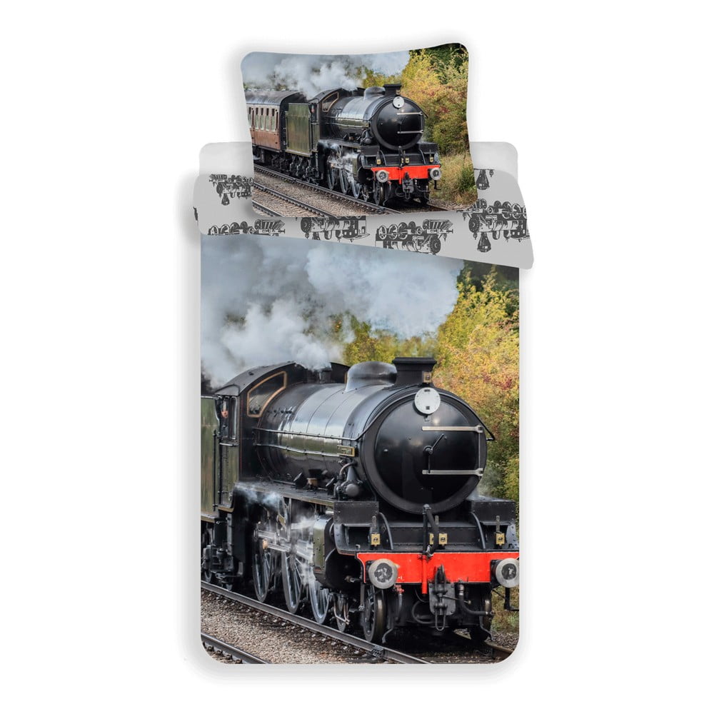 Egyszemélyes pamut gyerek ágyneműhuzat 140x200 cm Train – Jerry Fabrics