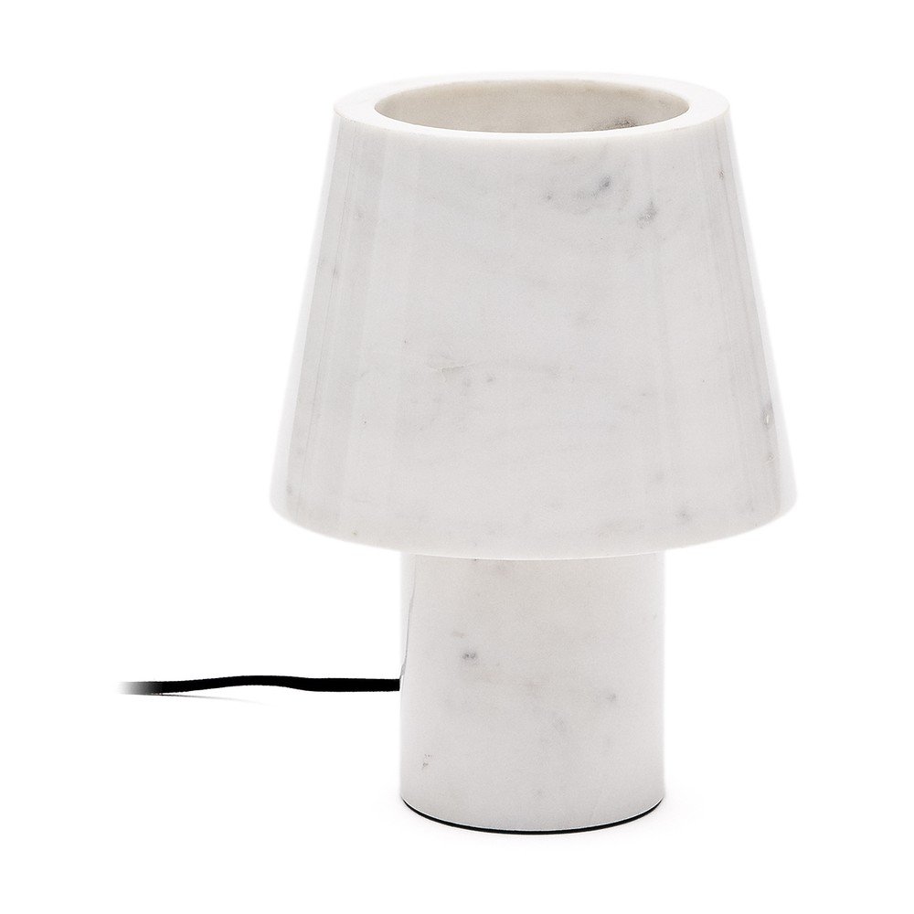 Elefántcsont színű márvány asztali lámpa márvány búrával (magasság 27 cm) Alaro – Kave Home