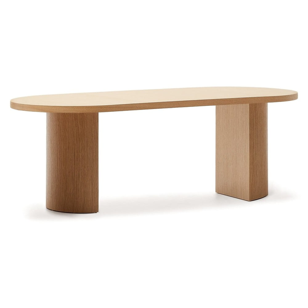Étkezőasztal tölgyfa dekorral 100x200 cm Nealy – Kave Home