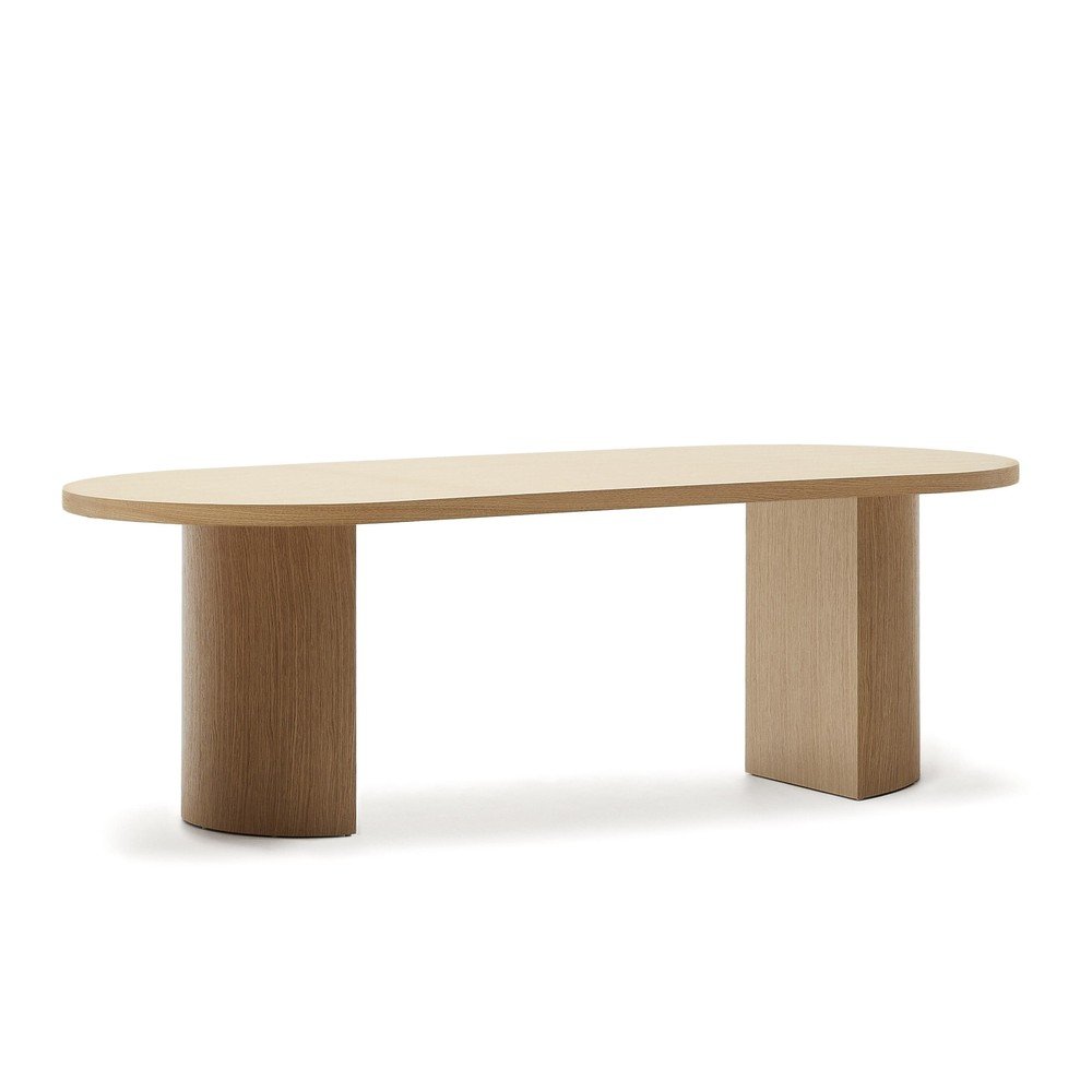 Étkezőasztal tölgyfa dekorral 100x240 cm Nealy – Kave Home