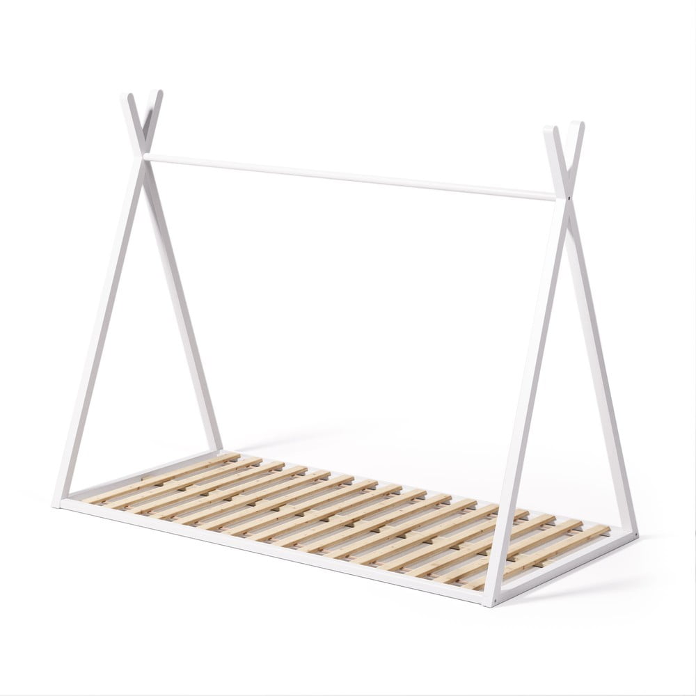 Fehér bükkfa házikó alakú gyerekágy ágyráccsal 90x190 cm Maralis – Kave Home