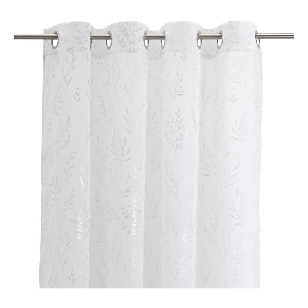 Fehér-ezüstszínű fényáteresztő függöny 140x260 cm Buds – Casa Selección