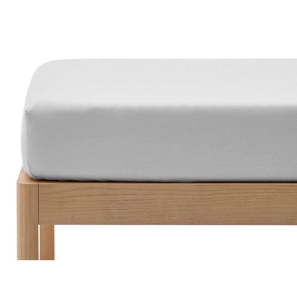 Fehér gumis pamut-perkál lepedő 70x140 cm Fleno – Kave Home