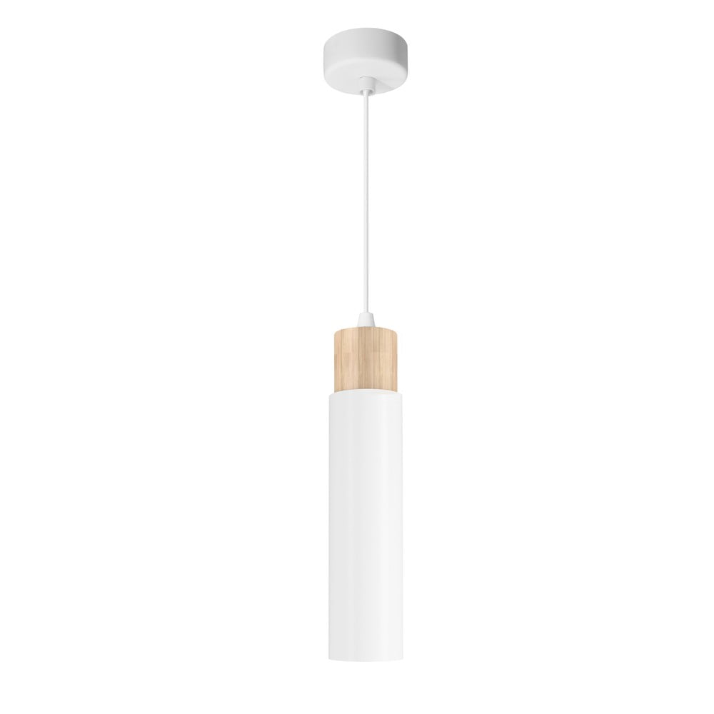 Fehér-natúr színű függőlámpa fém búrával Claro – Candellux Lighting