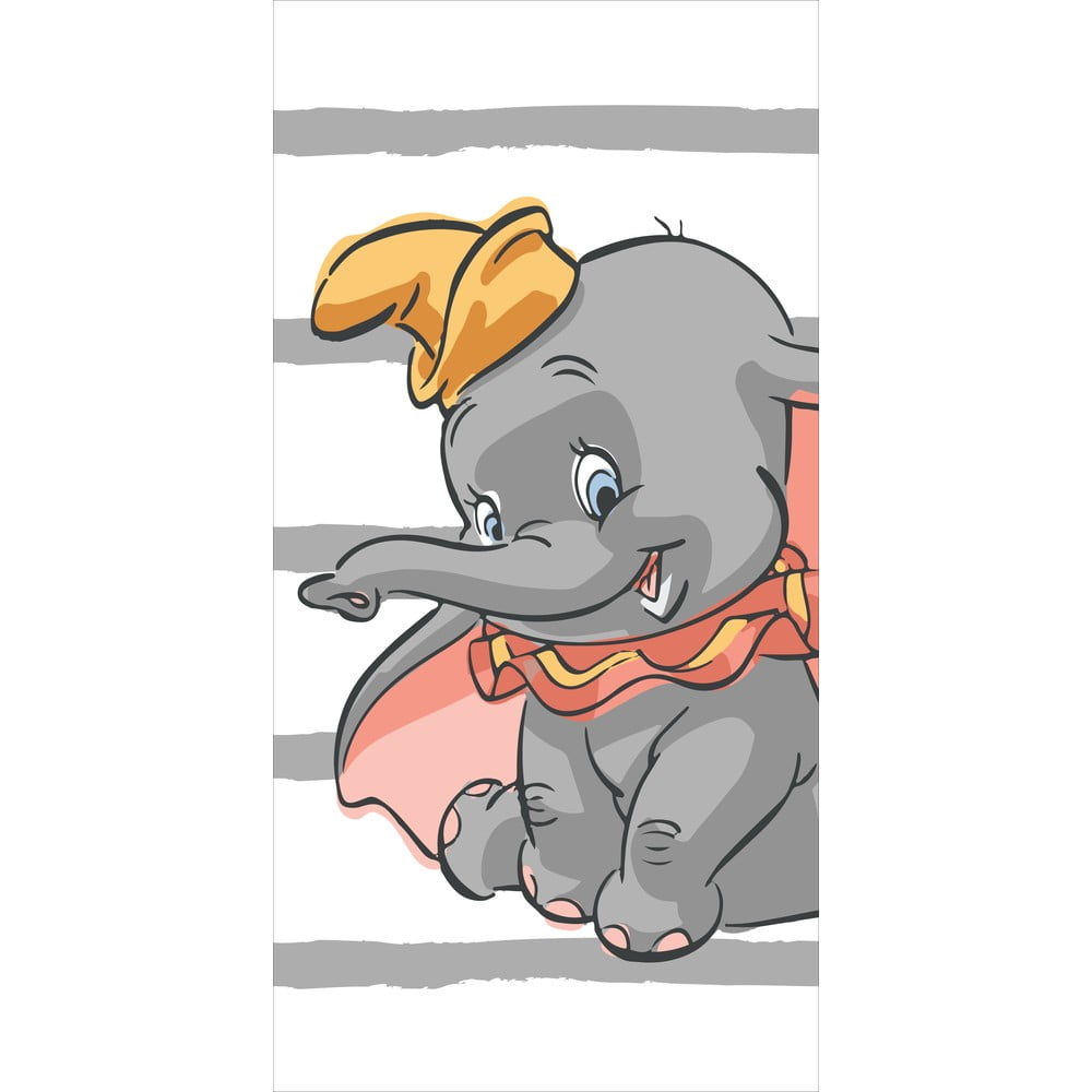 Fehér-szürke pamut gyerek fürdőlepedő 70x140 cm Dumbo "Stripe" – Jerry Fabrics