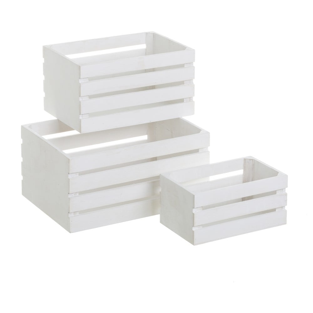 Fehér tárolódoboz szett 3 db-os 31x23x15 cm – Casa Selección