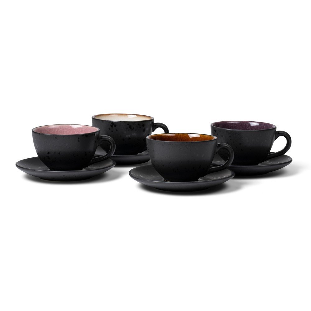 Fekete agyagkerámia csésze szett 4 db-os 240 ml Black/Mix – Bitz