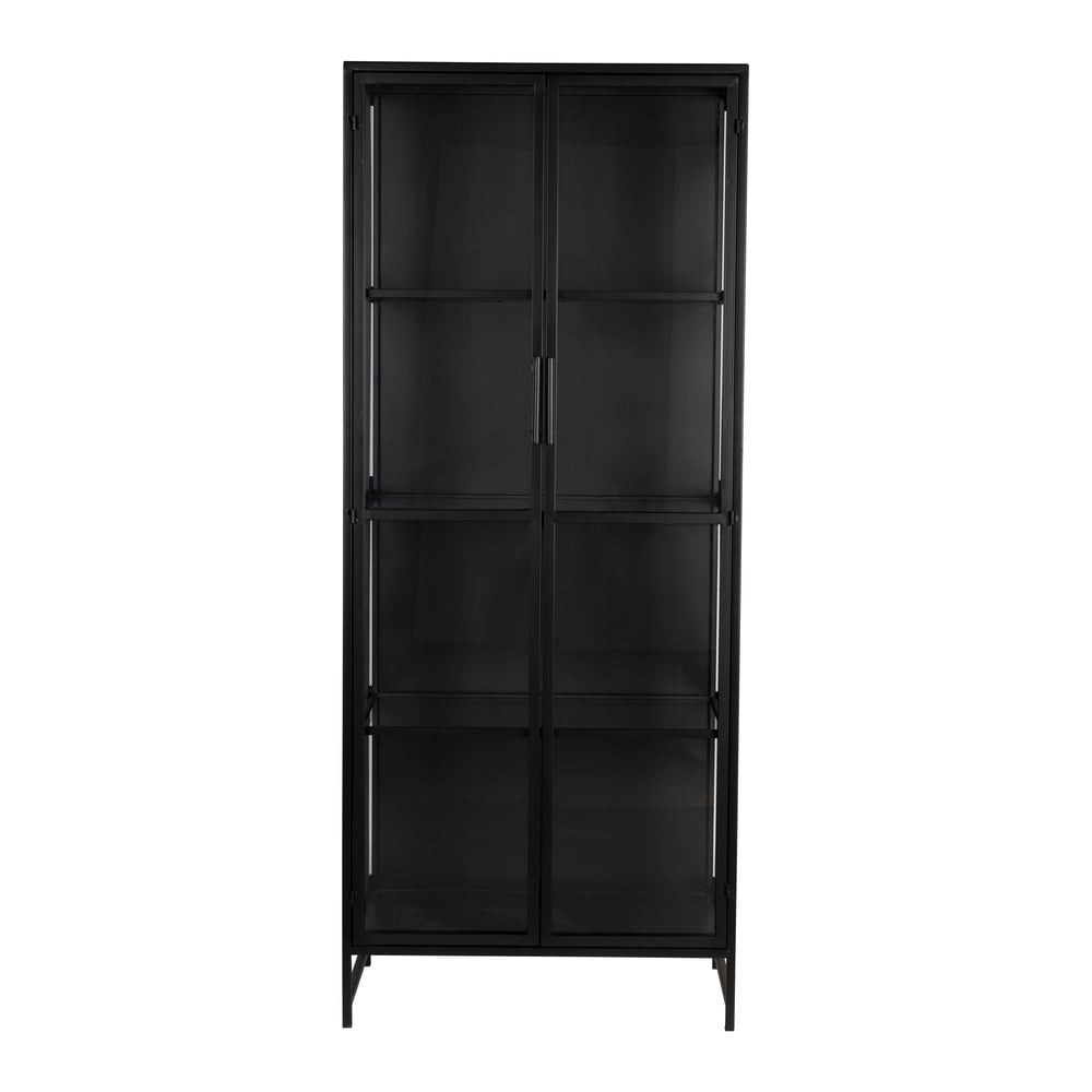 Fekete fém tálalószekrény 70x170x35 cm Rob – White Label