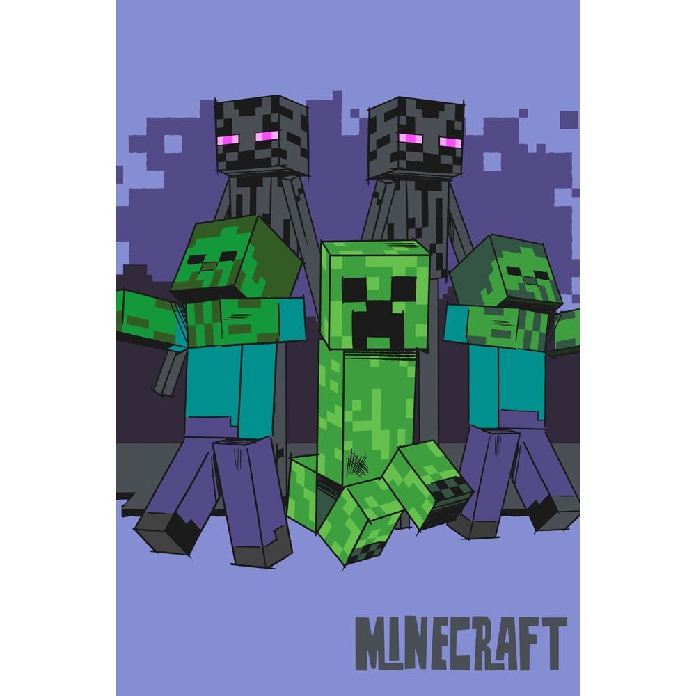 Fleece gyerek takaró 100x150 cm Minecraft "Mobs coming for you" – Jerry Fabrics