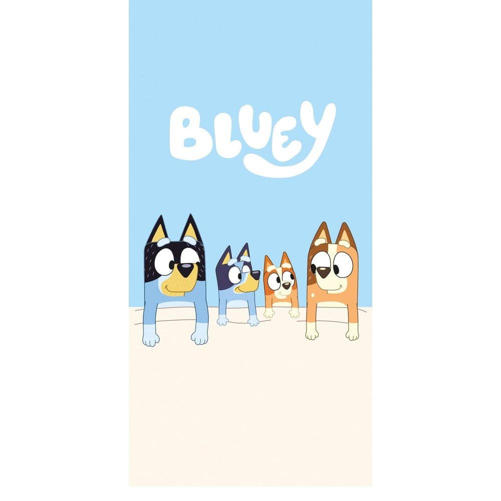 Kék-bézs pamut gyerek fürdőlepedő 70x140 cm Bluey – Jerry Fabrics