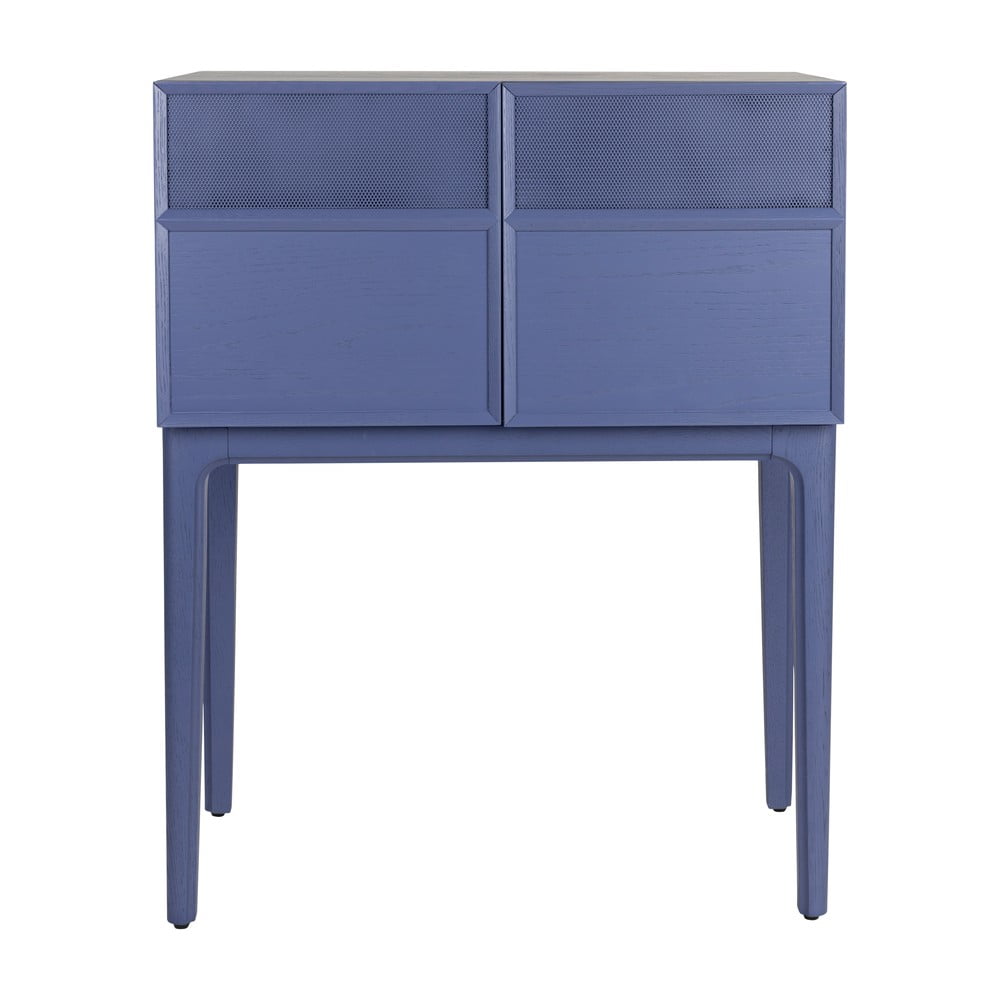 Kék komód tölgyfa dekorral 80x100x45 cm June – Zuiver