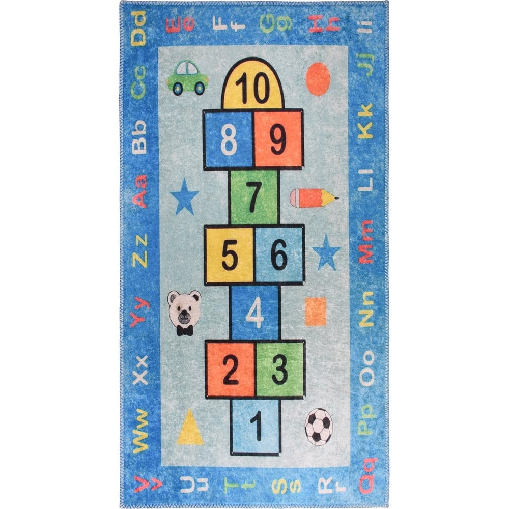 Kék mosható gyerek játszószőnyeg 120x180 cm Hopscotch Blue – Vitaus