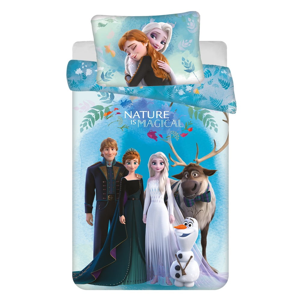 Kék pamut gyerek ágyneműhuzat babaágyhoz 100x135 cm Frozen "Blue" – Jerry Fabrics