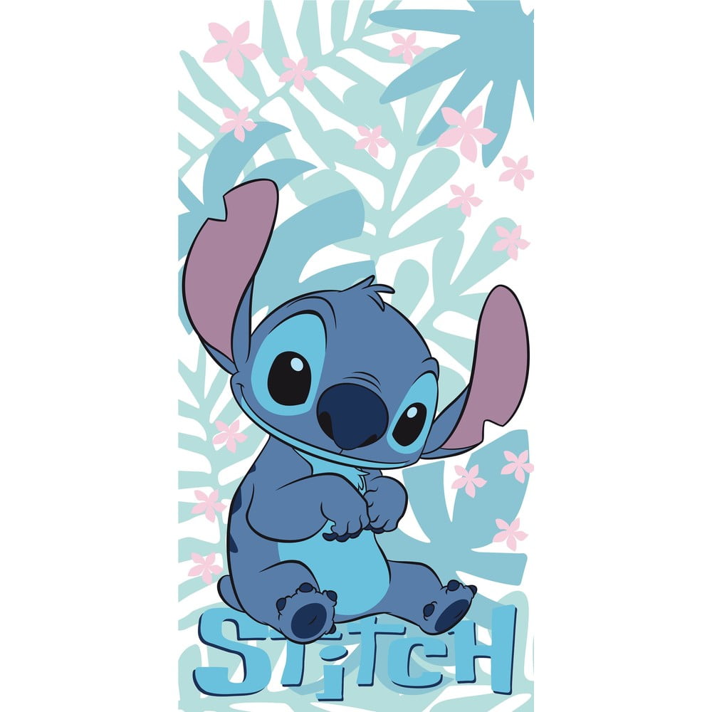 Kék pamut gyerek fürdőlepedő 70x140 cm Lilo and Stitch "Palm Leaves" – Jerry Fabrics