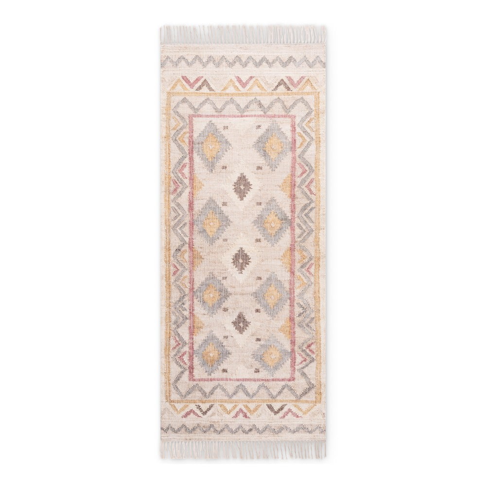 Krémszínű kézi szövésű juta futószőnyeg 80x200 cm Roya Imani – Elle Decoration