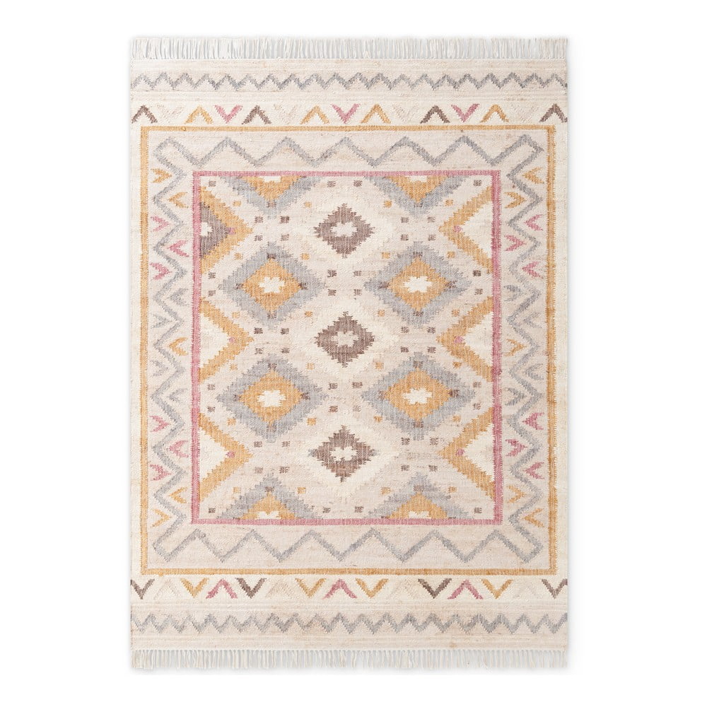 Krémszínű kézi szövésű juta szőnyeg 80x150 cm Roya Imani – Elle Decoration