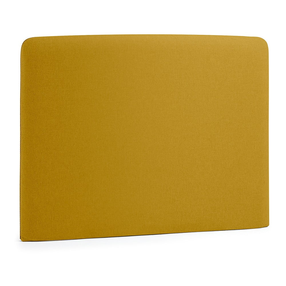 Mustársárga kárpitozott ágytámla 108x76 cm Dyla – Kave Home