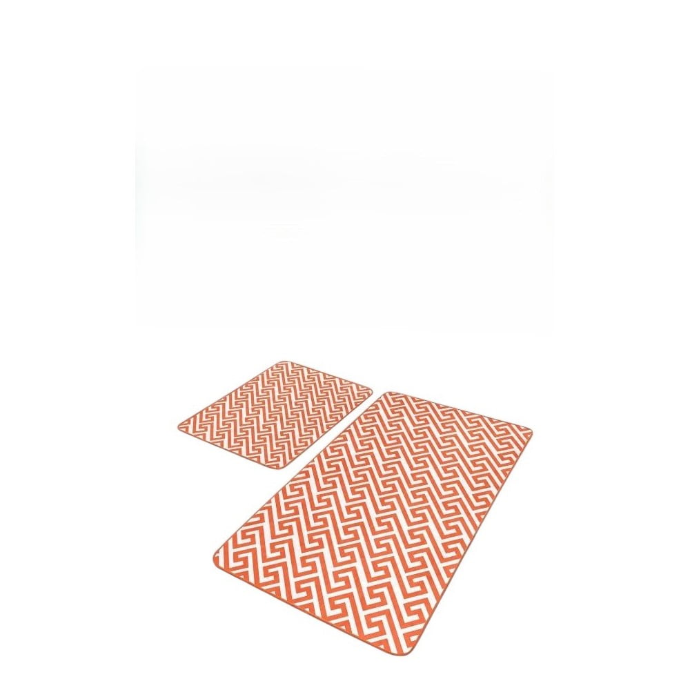Narancssárga bársony fürdőszobai kilépő szett 2 db-os 60x100 cm – Mila Home