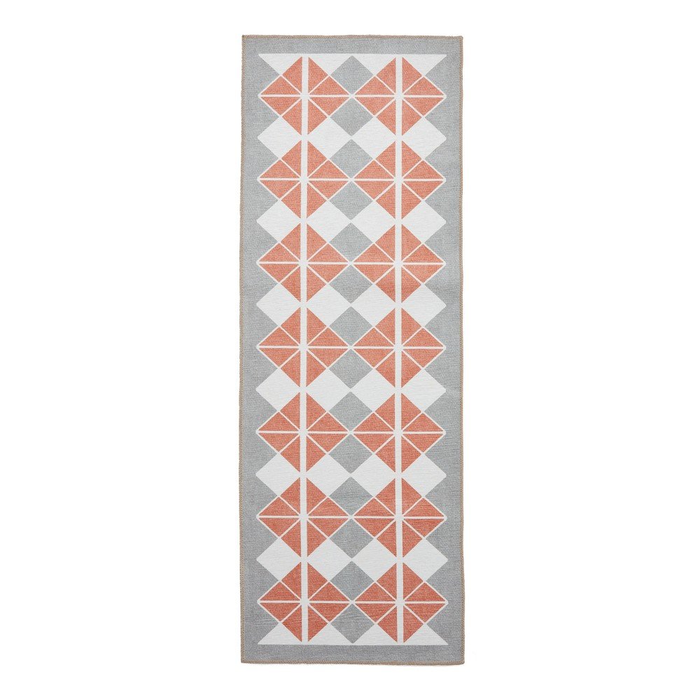Narancssárga-szürke mosható futószőnyeg 61x170 cm Victoria Orange – Think Rugs