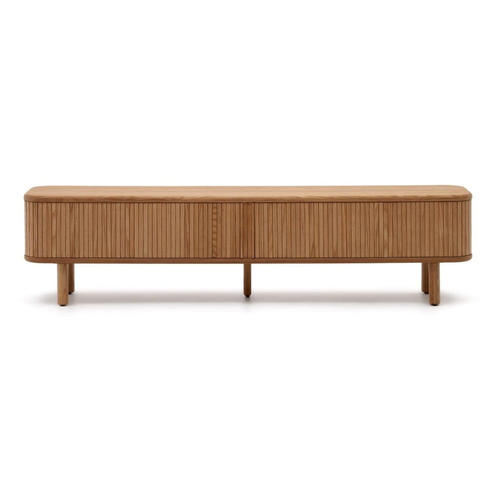 Natúr színű TV-állvány kőrisfa dekorral 200x50x40 cm Mailen – Kave Home