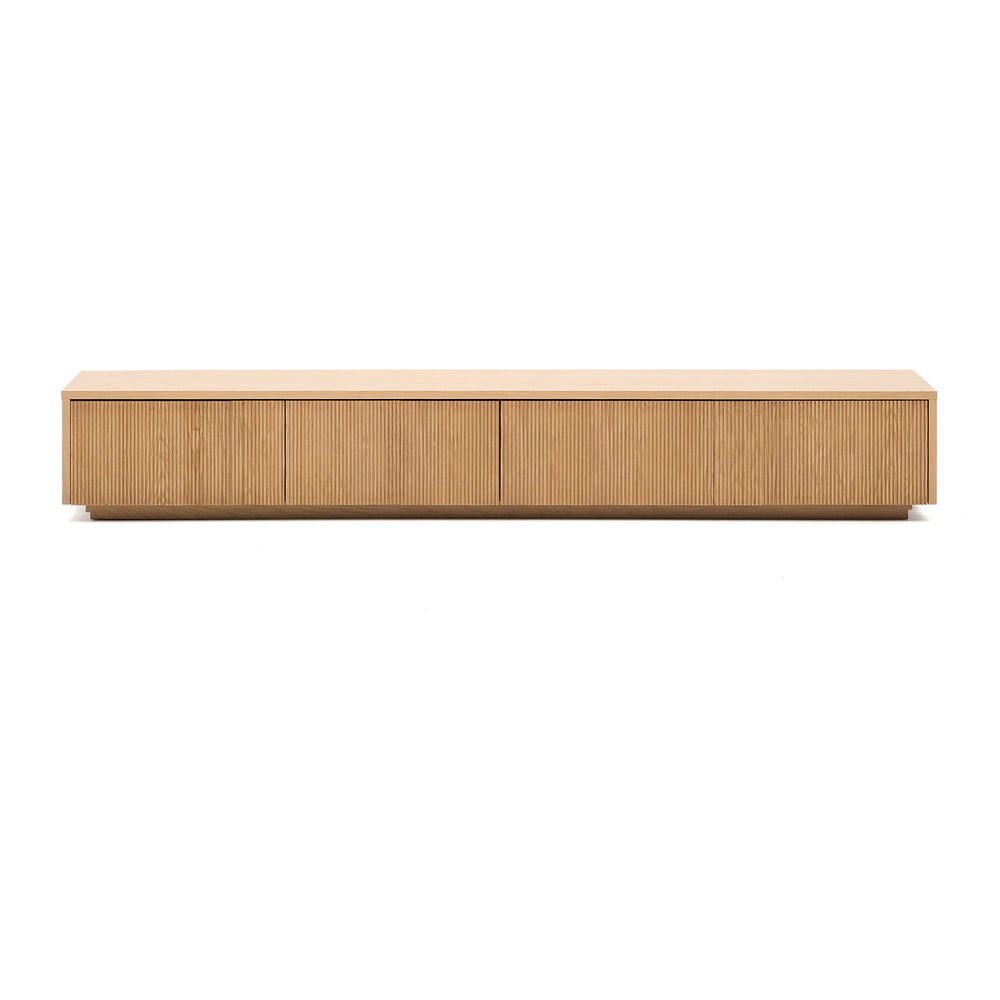 Natúr színű TV-állvány tölgyfa dekorral 200x30x40 cm Helvine – Kave Home